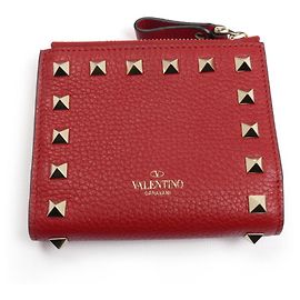 Valentino Garavani Rockstud Compact Wallet Red