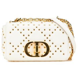 Bolsa de ombro em couro de bezerro Caro Lucky Star da Christian Dior Branco