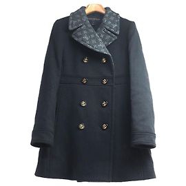 Louis Vuitton Wool Silk Coat Black
