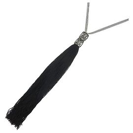 Collana con Logo a Frange Yves Saint Laurent Argento