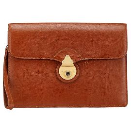 Burberry Nova Check Leder Clutch Tasche Braun