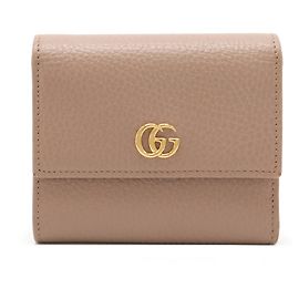 Gucci GG Marmont Leather Trifold Wallet Beige