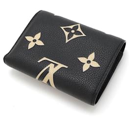 Louis Vuitton-Louis Vuitton Portefeuille Victorine Monogram Empreinte Wallet-Black,Beige