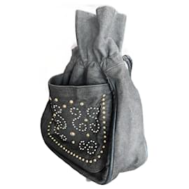 Sac seau vintage Yves Saint Laurent YSL Gris