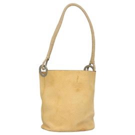 Prada Bolsa de Ombro de Couro Bege Auth 129420 Bege