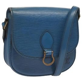 LOUIS VUITTON Bolsa de Ombro Epi Saint Cloud PM Azul M52195 LV Auth ep9356 Azul