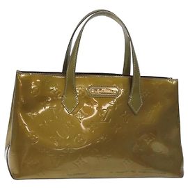 LOUIS VUITTON Sac Wilshire PM Monogram Vernis Gris Art Déco M91627 Auth 129895 Gris