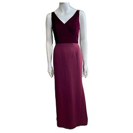 Vera Wang Robe de soirée bordeaux avec corsage en velours et dos découpé Bordeaux
