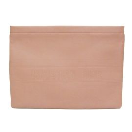 Pochette Logo Rayé Christian Dior Beige