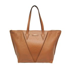 Versace La Greca Leather Shoulder and Tote Bag Brown