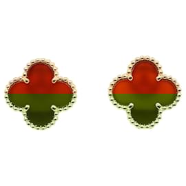 Van Cleef & Arpels-Boucles d'oreilles clous Vintage Alhambra de Van Cleef & Arpels-Jaune