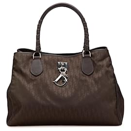 Dior-Dior Brown Medium Diorissimo Trotter Nylon Lovely Tote-Brown,Dark brown