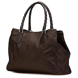 Dior-Dior Brown Medium Diorissimo Trotter Nylon Lovely Tote-Brown,Dark brown