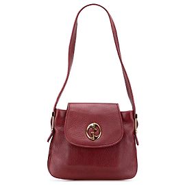 Borsa a Spalla in Pelle Rossa Gucci 1973 Rosso Bordò