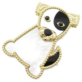 Van Cleef & Arpels-Broche Chien des Animaux Chanceux Van Cleef & Arpels-Noir,Blanc,Doré