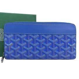Goyard Matignon Zip GM Long Wallet Blue