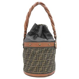Fendi Zucca Pattern Shoulder Bag Brown