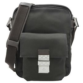 Gucci Nylon Schultertasche Braun Dunkelbraun