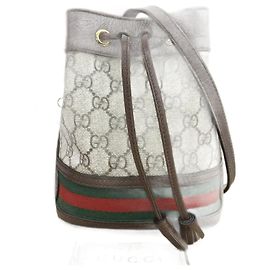 Mini borsa a secchiello Ophidia GG Plus di Gucci Marrone Beige