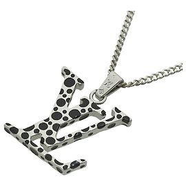 Louis Vuitton x Kusama Yayoi Infinity Dot Pendant Necklace Black Silvery