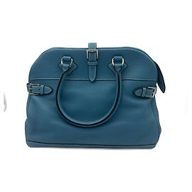 Sac à main Hermès en cuir bleu Bleu