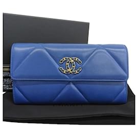 Chanel-Chanel 19 Long Flap Wallet-Blue