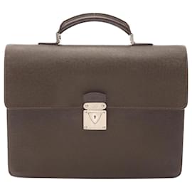 Louis Vuitton-Louis Vuitton Laguito Taiga Leather Briefcase-Brown