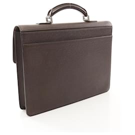 Louis Vuitton-Louis Vuitton Laguito Taiga Leather Briefcase-Brown