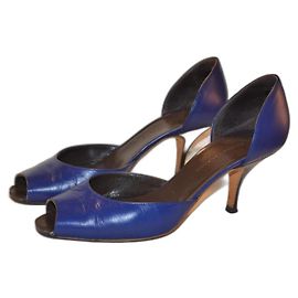 Balenciaga blue leather sandals Blue