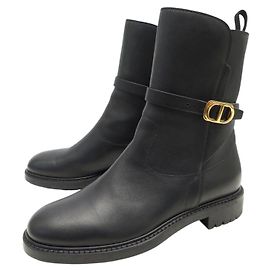 NOVAS BOTAS DIOR ANKLE EMPREINTE KDI613VEA90041 37.5 EM COURO Preto