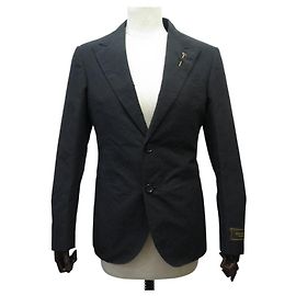 NUOVA GIACCA DA SERA LOUIS VUITTON UOMO LOGO RICAMATO TAGLIA 44 S COTONE NERO Nero