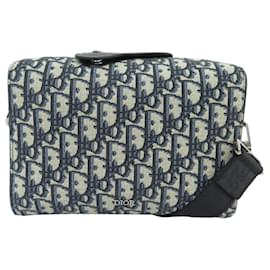 Christian Dior-NEW DIOR LINGOT POUCH JACQUARD OBLIQUE HANDBAG 1ADP0026YKY-Blue
