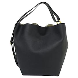 Givenchy-NEW GIVENCHY GV BUCKET MM GRAINED LEATHER BLACK TOTE HAND BAG-Black