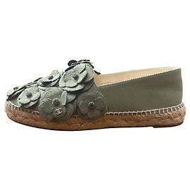 Espadrilles Chanel 17C Coco Cuba Camélia Vert Kaki EU 41 Vert olive Vert foncé