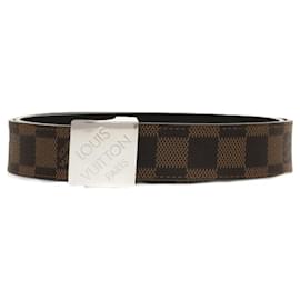 Louis Vuitton-Louis Vuitton Damier Santur Carré CT0016 Belt-Brown,White,Damier ebene