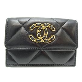 Cartera pequeña con solapa Chanel 19 Negro Rosa