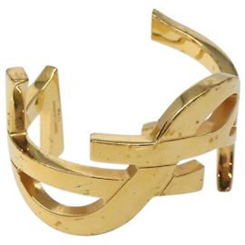 SAINT LAURENT Cassandra Bracelet metal Gold Auth yk18725 Golden