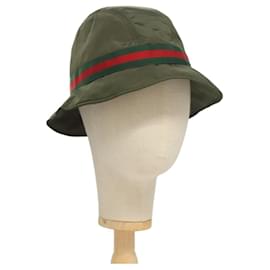 GUCCI Hat Nylon M Khaki Auth th6202 Khaki