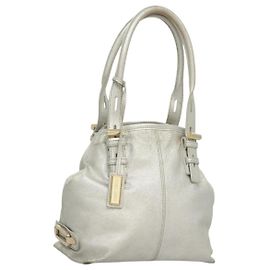 Jimmy Choo Schultertasche Leder Silber Gold Auth BA3827 Silber Golden