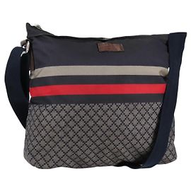 Borsa a Spalla GUCCI in Nylon Blu Navy Argento 270410 Auth bs26783 Argento Blu navy