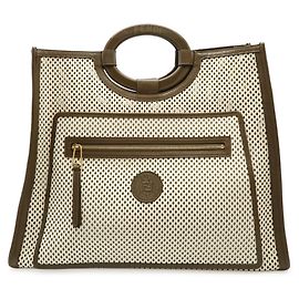 Fendi Runaway Shopper Handbag/Tote Bag Brown Cream