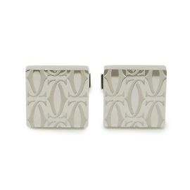 Cartier Happy Birthday 2C Decor Motif Cufflinks Silvery