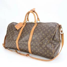 Louis Vuitton-Louis Vuitton Monogram Keepall Bandouliere 55 Boston Bag-Brown