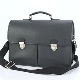Louis Vuitton-Louis Vuitton Taiga Anton Leather Shoulder Bag-Grey