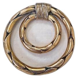 Yves Saint Laurent Anillo para pañuelo vintage YSL de los años 80 Dorado