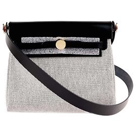 Sac à main Hermès Herbag Zip 20 Noir en Toile Noir