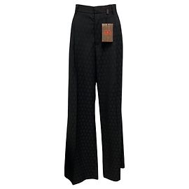 Schwarze Jacquard-Hose mit weitem Bein 2024 Etro Schwarz