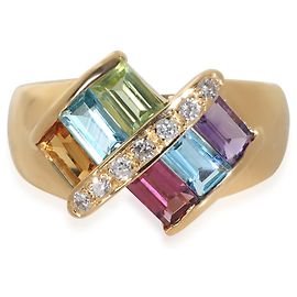 H Stern Anello in oro giallo con diamanti e pietre preziose arcobaleno Altro