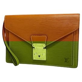 Louis Vuitton-Louis Vuitton Epi Leather Pochette Serie Dragonne Clutch Bag-Golden