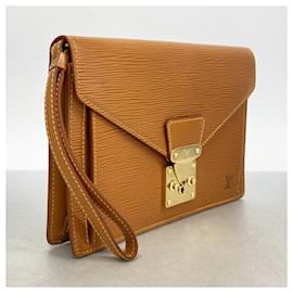 Louis Vuitton-Louis Vuitton Epi Leather Pochette Serie Dragonne Clutch Bag-Golden
